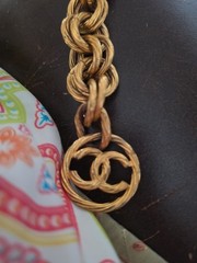 VTG CHANEL double twisted link logo bracelet LAGERFELD SPRING 93 AUTHENTICATED