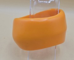 VINTAGE 80’s MOD Chunky Irregular Asymmetrical Orange Plastic Bangle Bracelet