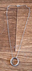 Vintage Estate Sterling Silver Oval Pendant Necklace With CZ Stones!! 4 Grams!!