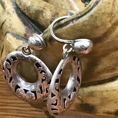 PRE 1940 MEXICO STERLING & ALPACA SILVER TAXCO ANTONIO PINEDA ? EARRINGS