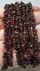 Lot 3 Genuine Garnet Chip Bead Necklaces 35″ Natural Gemstone Vintage 162.5g