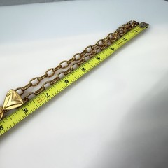 Vintage Castlecliff Necklace Bib Style Brutalist Gold Tone Statement Pendant 16″