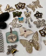 Lot Vintage & Modern Insects Butterfly Charms Pendants Findings Costume Jewelry