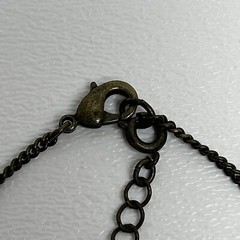 Signed N A Necklace, Single Rhinestone Flower Centerpiece