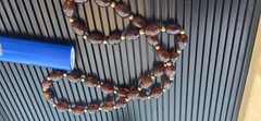 Vintage Genuine Baltic Cherry Cognac Translucent Amber Olive Bead Necklace