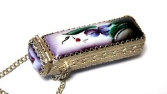 Vintage Enamel Hand Painted Russia Finift Jewelry Necklace-Locket 3 Variation#73