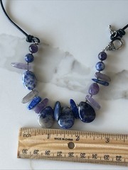Lapis Lazuli Vintage Necklace Horse Shoes Clasp Authentic Jewelry