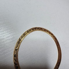 Vintage Lady Remington Bracelet Yellow Gold Plated Serpentine Floral Snake 7″ In
