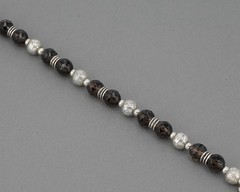 Vintage Silpada Chunky Sterling Silver Smoky Quartz Bead Toggle Bracelet B1039