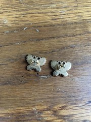 Vintage 90s Avon Gold Rhinestone Butterfly Stud Earrings