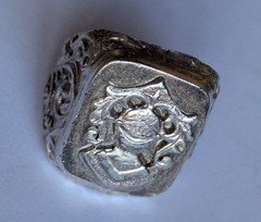 Vintage men’s signet ring sterling silver 925 Size 9.5 Weight 8.94 g. Knight.