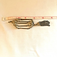 Vintage Silver Tone Articulated Cage Tassel Pendant 4.75″ Statement