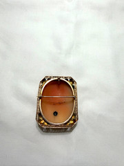 Antique 1920’s 14K Yellow Gold Cameo Hand Carved Pendant Brooch Intricate