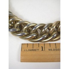 Necklace 19 In Metal Goldtone Chain Statement Festival Heavy Vintage Toggle WEAR