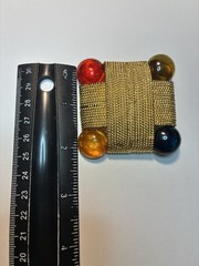 Les Bernard Gold Tone Square Colorful Brooch Costume Jewelry