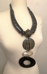 Fabulous Black & Brown Buffalo Horn Statement Designer Necklace