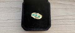 Rare Beautiful Vintage/Antique 10K Solid Yellow Gold Emerald Diamond Size 9-Read