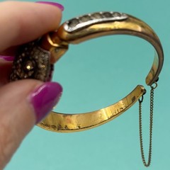 French Potens Prima Hidden Watch Bracelet Paste Set Gold Filled Retro