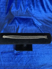 Vintage Sterling Silver Triple Strand Diamond Tennis Bracelet Size 6.75 Nice One