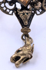 Signed GNS GEORGE STEERE Antique Art Nouveau Jewel TOPAZ GLASS Pendant Necklace