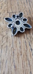 VINTAGE BALTIC AMBER STERLING SILVER BROOCH