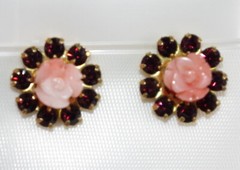 Vintage Gorgeous 10MM Garnet Seed Flower Jackets For Earrings Use W Any Studs