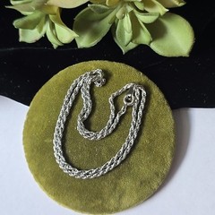Vintage 18K White Gold Plated Rope Chain Necklace 17″L