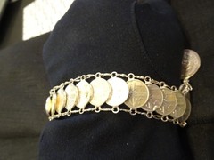 # 654- VINTAGE MEXICO COIN BRACELET-21 REAL COINS