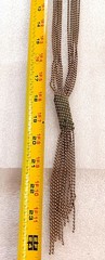 1920′ Art Deco Flapper extra long Necklace with braided brass Beads