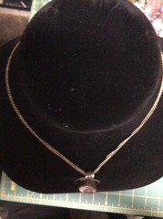 Vintage 925 Real Rose Quartz Pendant W/ VTG DESIGN AGI 925 ITALY Necklace