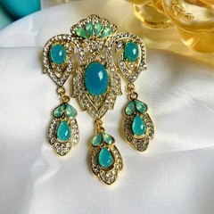 Antique Women’s Resin Gemstone Brooch Pin Anti glare Cheongsam Dress Corsage