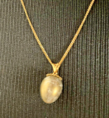 Pendant Kit Finch Painted Gold Egg Blue Crystals Goldtone Chain Instructions New