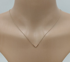 925 LATH Chevron Necklace 18in Adjustable Vermeil Gold over Sterling Silver READ