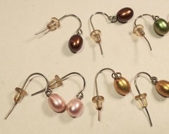 Vtg Earrings Lot 12 Pairs Glass Egg Water Drop Dangle Valley Girl Mall Rat Retro