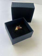 Vintage Red Cubic Zirconia Ring Gold Plated Womens Size 9