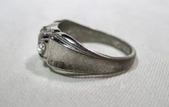 Vintage Sterling Silver Signed LIND Men’s Cubic Zirconia Ring 1.03 TCW K1752