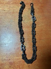 Antique Victorian Mourning Vulcanite Chunky 20″ Cable Chain Necklace