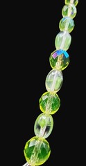 Uranium 18″ Czech faceted AB glass and lampwork bead graduated necklace! Dope!