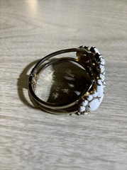 Delizza and Elster (aka: Juliana) White Milk Glass Clamper Bracelet