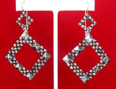 Pair of Art-Deco Cut-Steel Earrings
