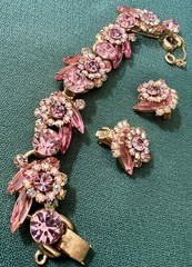 BREATH-TAKING GORGEOUS VINTAGE JULIANA BRACELET EARRINGS SET EXCELLENT CONDITION