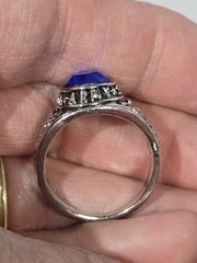 4pc Lot Size 12 Men US Army Military Rings Blue Sapphire Simulated Stone Bulk