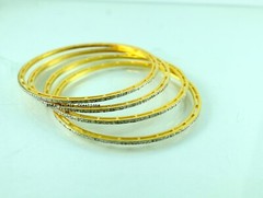 Natural Rosecut Diamond Pave 925 Sterling Silver Diamond Bangles 4 Pieces Set