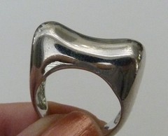 CLASSIC ITALY MODERNIST SCULPTURAL CHUNKY STERLING SILVER RING SIZE 7 1/2