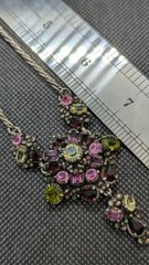 Vintage Hollycraft 1954 Purple Rhinestone Necklace Antiqued Gold Tone