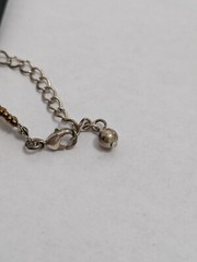 Necklace Earring Set Vintage Designer KC Beaded Two Strand Silver Tone Pendant