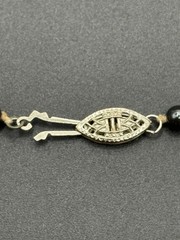 7.5″ Vintage Sterling Silver Hematite Pearl Bracelet 925 B5