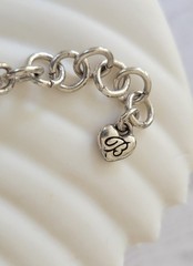 Brighton Silver Plated Black Glass Panel Link Bracelet, Adjustable Statement Cuf