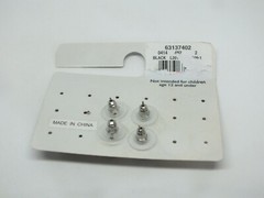 Beautiful Post Pierced Earrings Set 2 Dark Silver Tone 1/4-3/8″ Balls CUTE