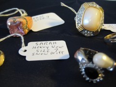 VTG LARGE SZ RINGS VARIES SIGNED PCS. 18K GE, SARAH, BEKAUCH, ESPSITO, SZ 7,8,9